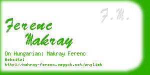 ferenc makray business card